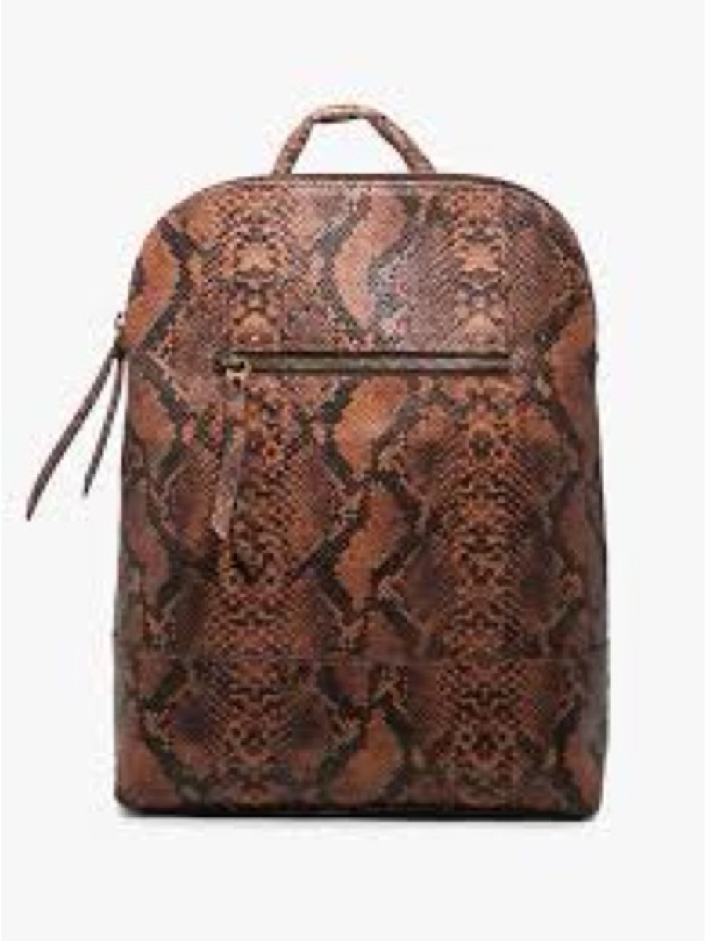 Able Brown Snake-Print Backpack